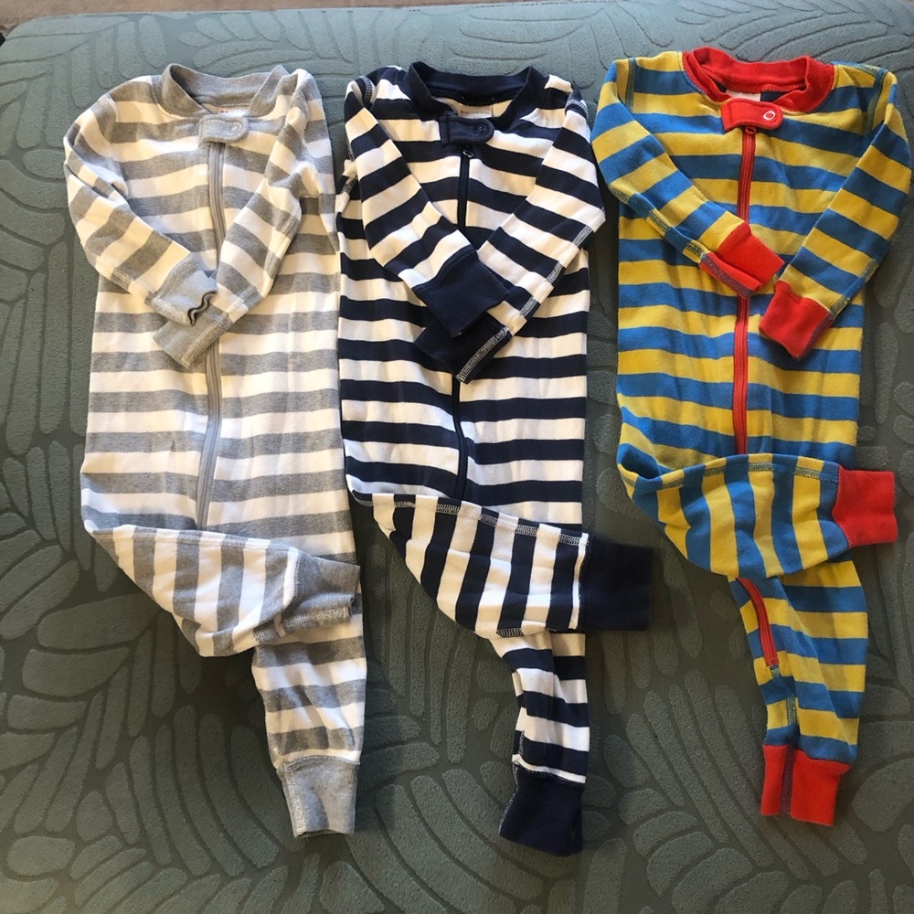 Hanna Andersson pajama zip up onesie bundle 18-24mo